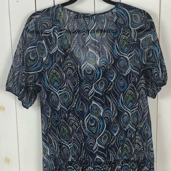 Apt  9 Sheer Paisley Print Blouse Size Large - Picture 2 of 5